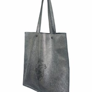 Tote bag din piele naturală cu inima anatomică gravată cu laser